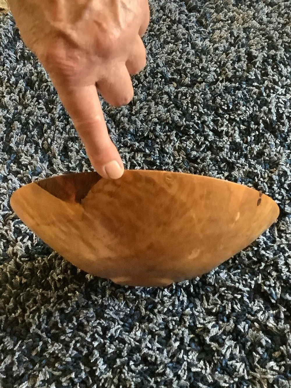 Lovely Hand Carved Old Growth Maple Bowl